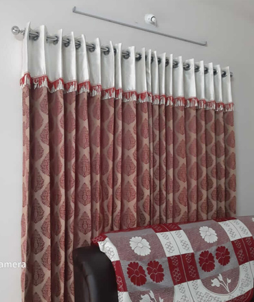 Red design curtain